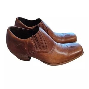 Durango Women's Brass Western Shoe Boot Golden Brown Leather Sqaure Toe …